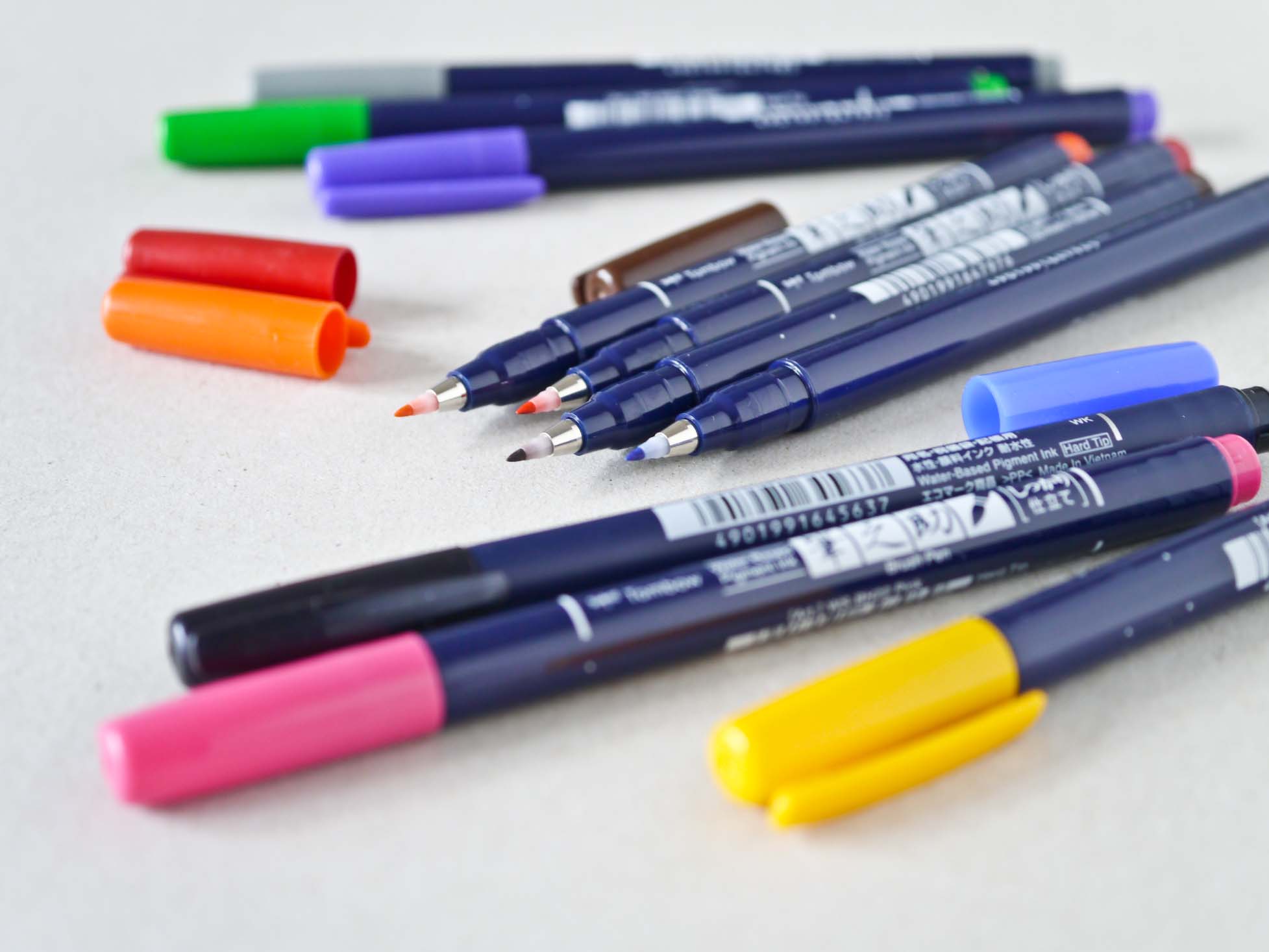 Tombow Fudenosuke farvede penne